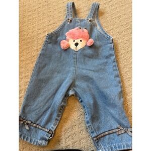 Vintage Cachcach 9 months Pink‎ Poodle overalls fall wear girls toddler
